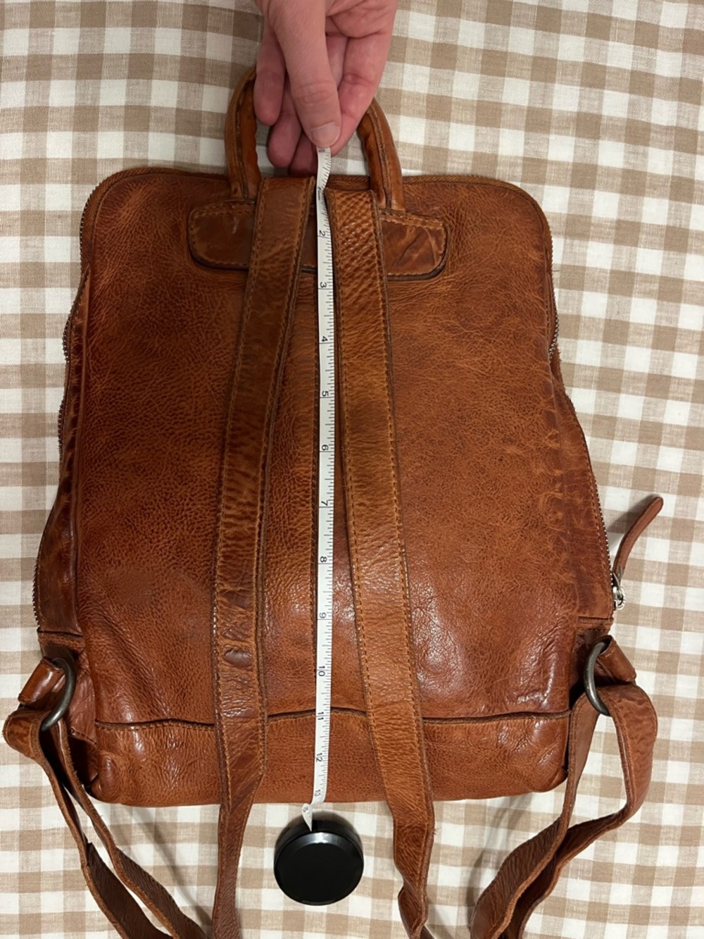 Vilenca Holland Leather Backpack in Cognac Brown - Picture 7 of 9
